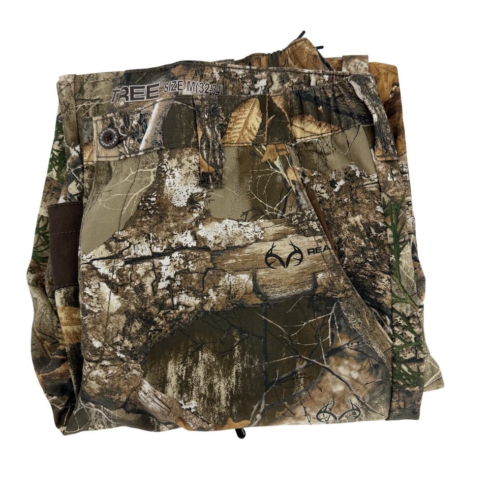 Realtree Edge Camo Pants Mens Size Medium Waist 32-34 Cargo Zip Hunting Outdoors
